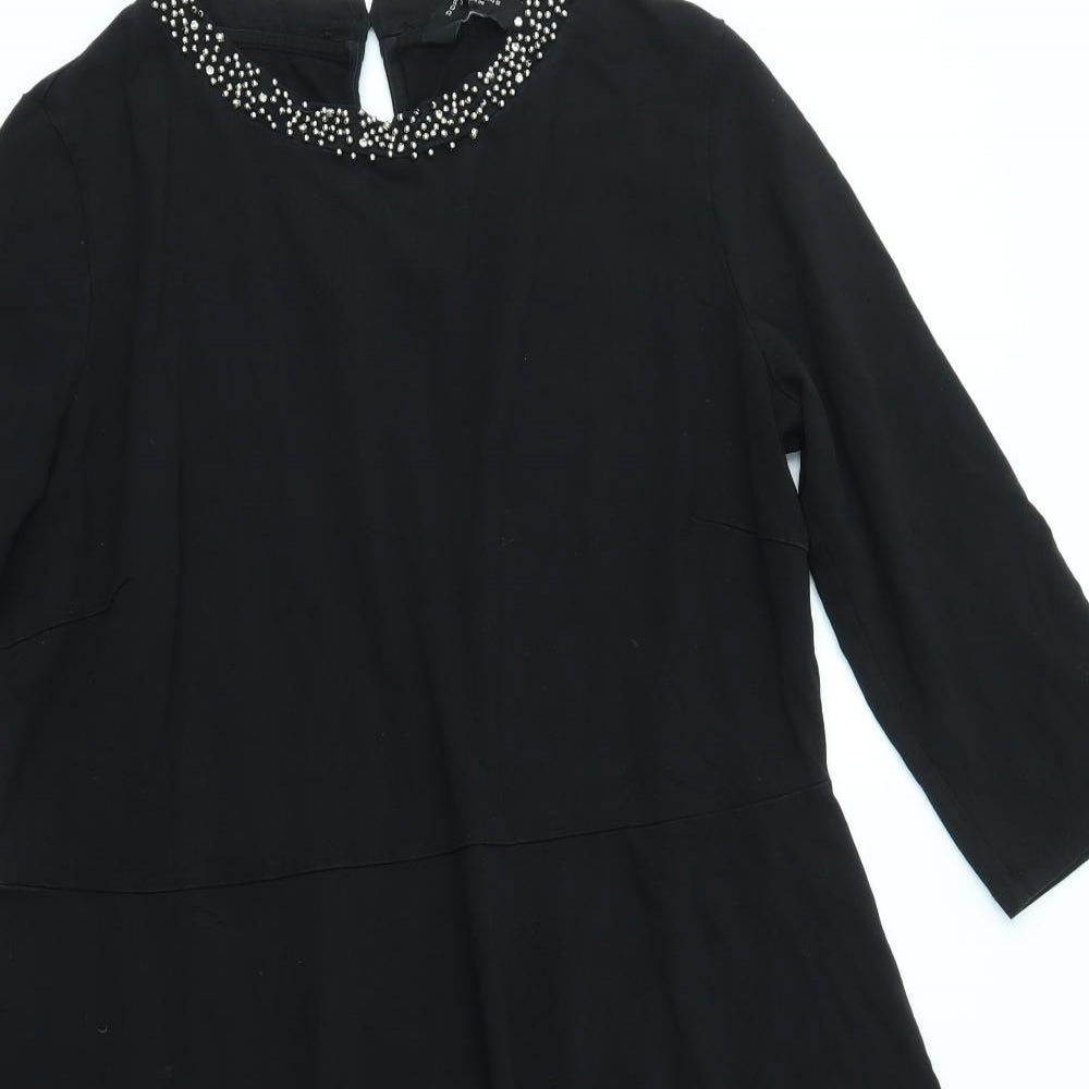 Dorothy Perkins Womens Black   A-Line  Size 16