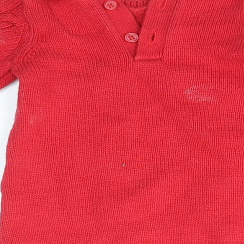 F&F Girls Red   Jumper Dress  Size 0-3 Months