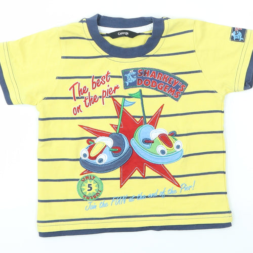 George Baby Multicoloured Striped  Basic T-Shirt Size 12-18 Months