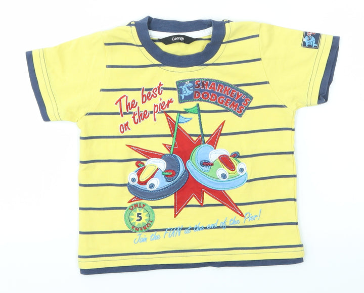 George Baby Multicoloured Striped  Basic T-Shirt Size 12-18 Months