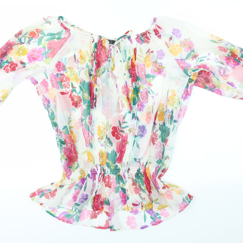 BM  Womens Multicoloured Floral  Basic Blouse Size 12