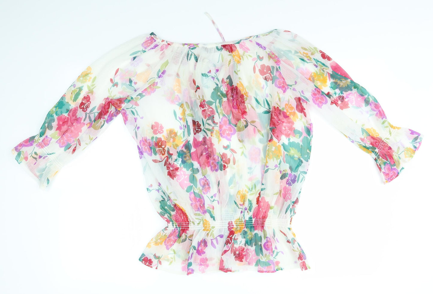 BM  Womens Multicoloured Floral  Basic Blouse Size 12