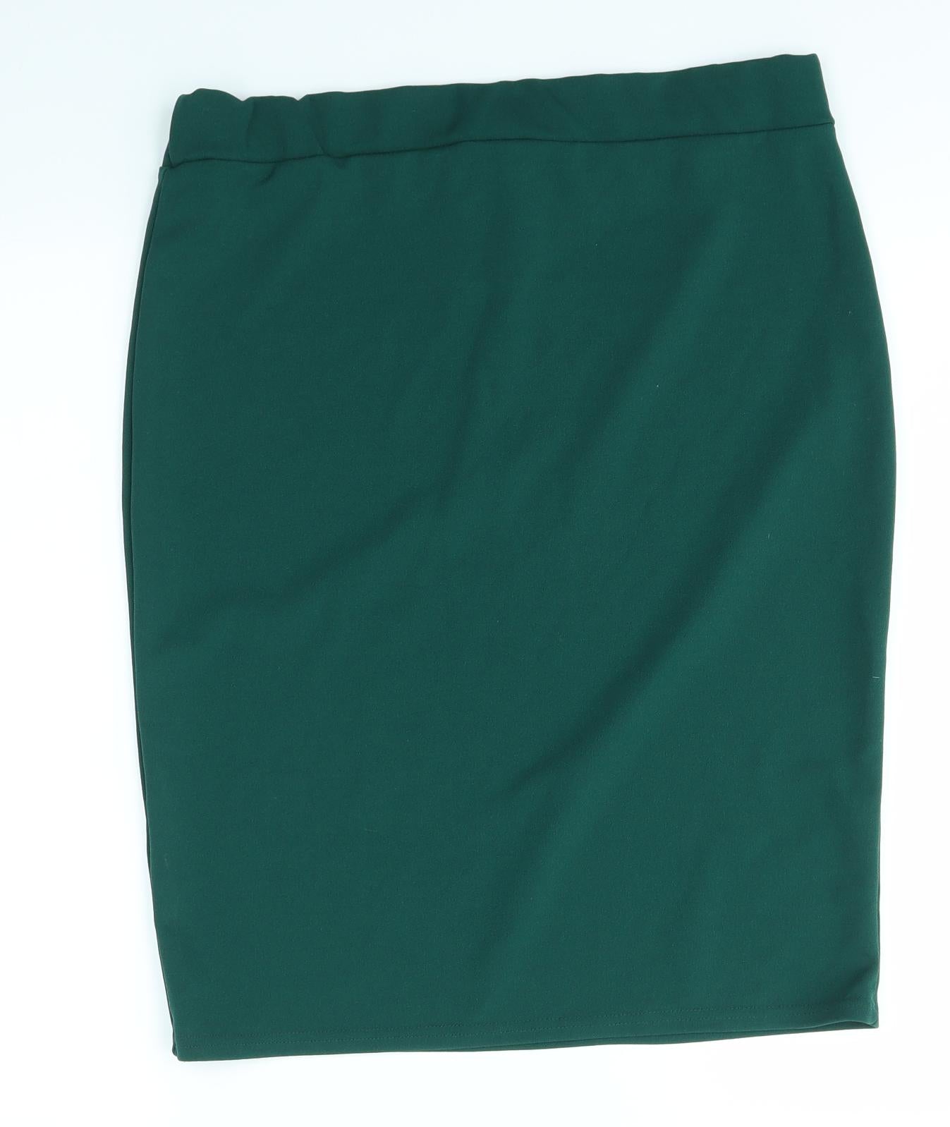 PRETTY Womens Green   Straight & Pencil Skirt Size M