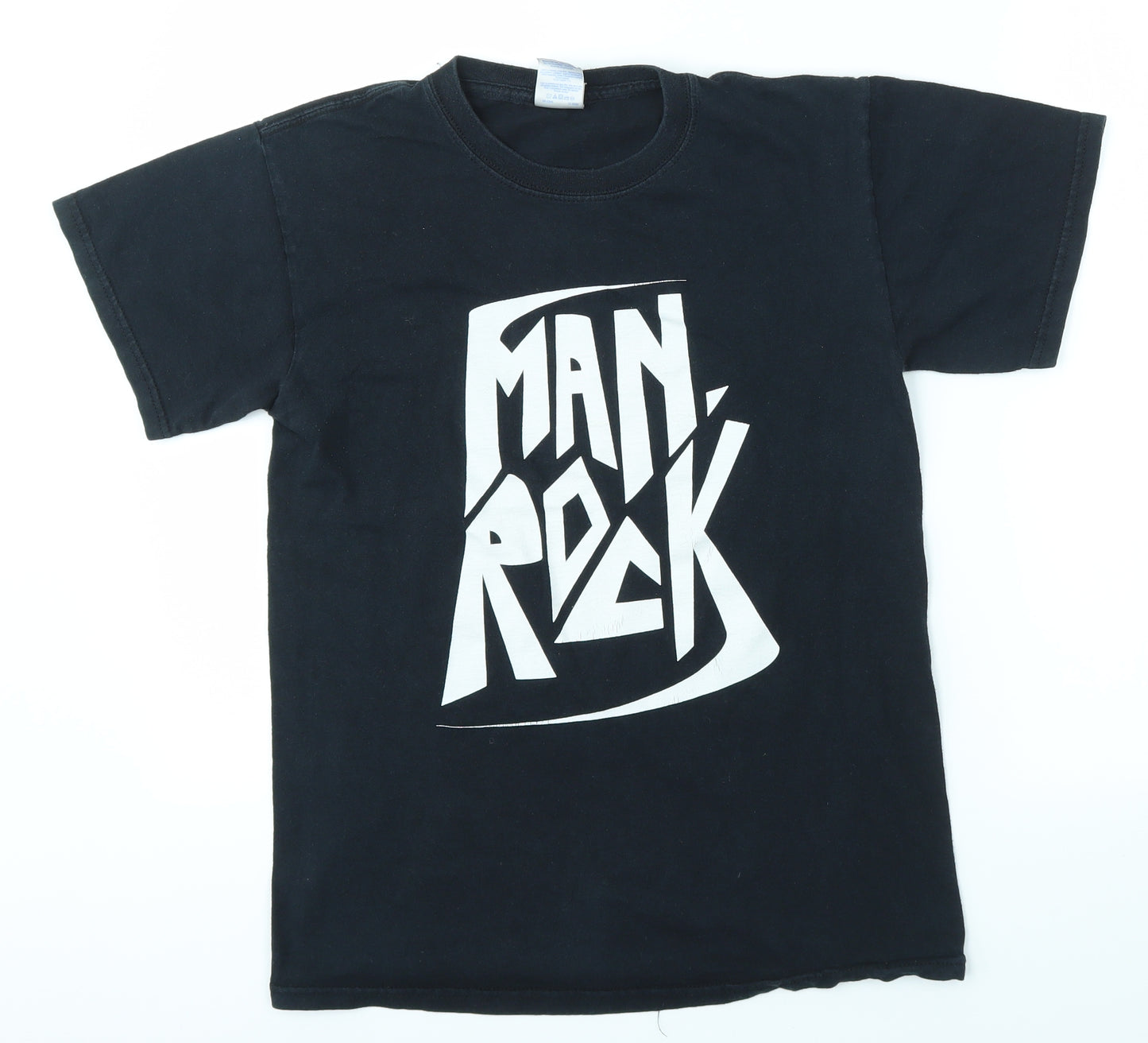 Gildan Mens Black    T-Shirt Size S  - MAN ROCK