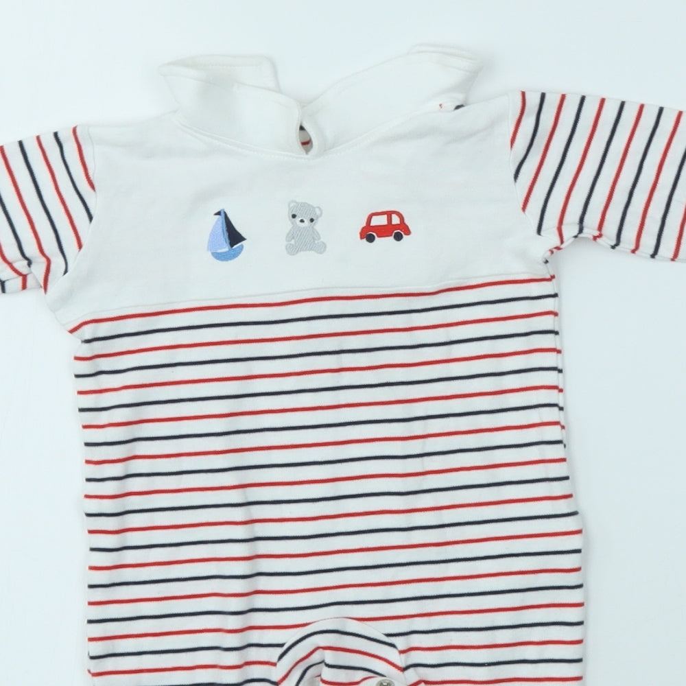 LITTLE NUTMEG Baby Multicoloured Striped  Babygrow One-Piece Size 3-6 Months