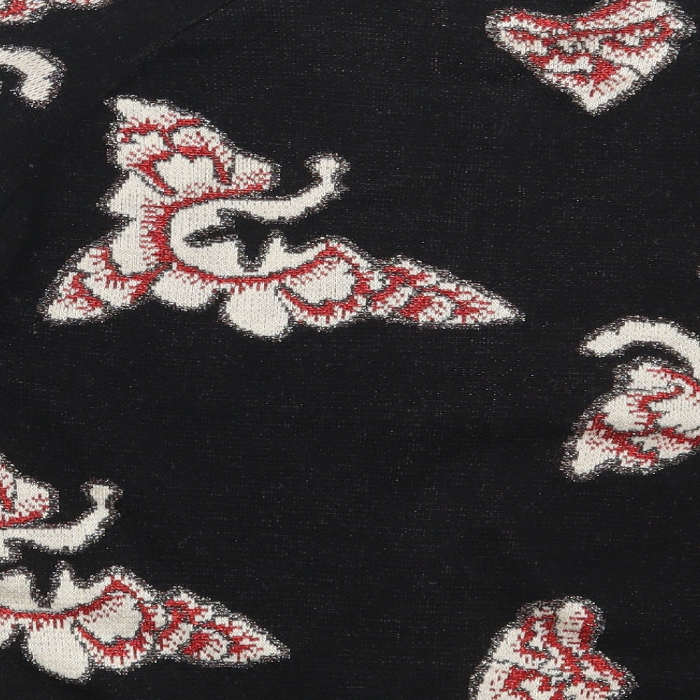 Jovonna Womens Black Floral  Cardigan Jumper Size M