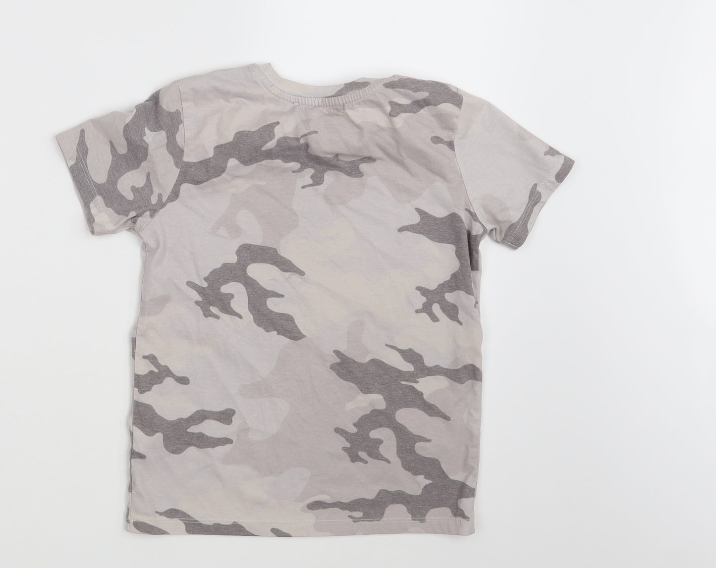 George Boys Beige Camouflage  Basic T-Shirt Size 7-8 Years