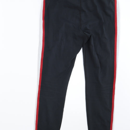 New Balance Womens Black Striped  Compression Leggings Size L L27 in