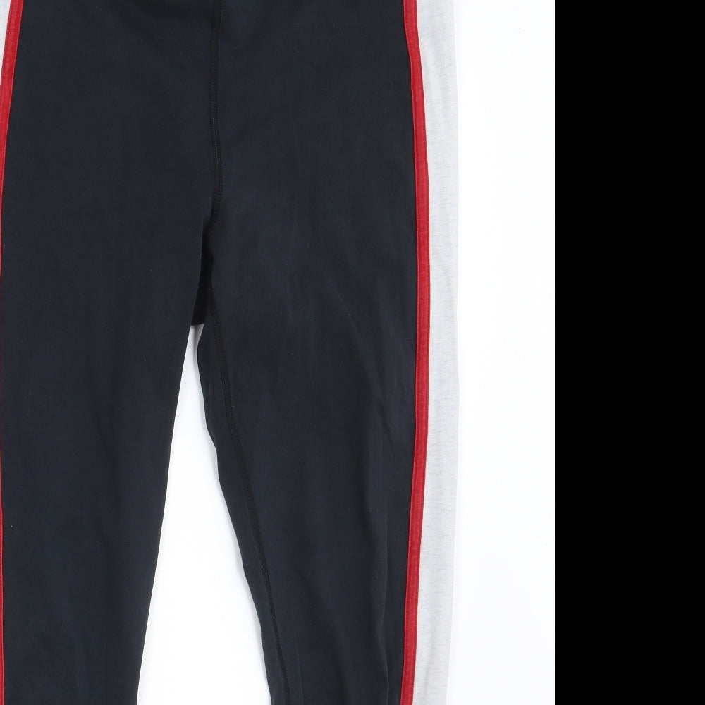 New Balance Womens Black Striped  Compression Leggings Size L L27 in