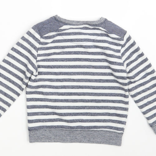 Rebel Boys White Striped  Pullover Sweatshirt Size 6-7 Years
