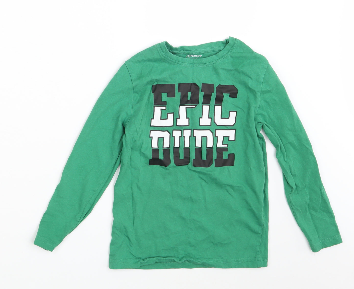 Primark Boys Green   Basic T-Shirt Size 7-8 Years  - Epic Dude