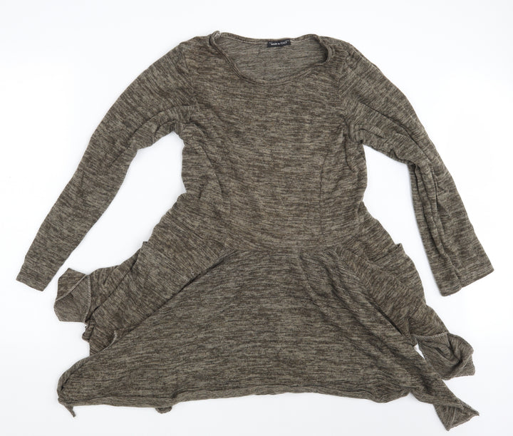 Made in Italy Womens Brown T-Shirt Dress One Size