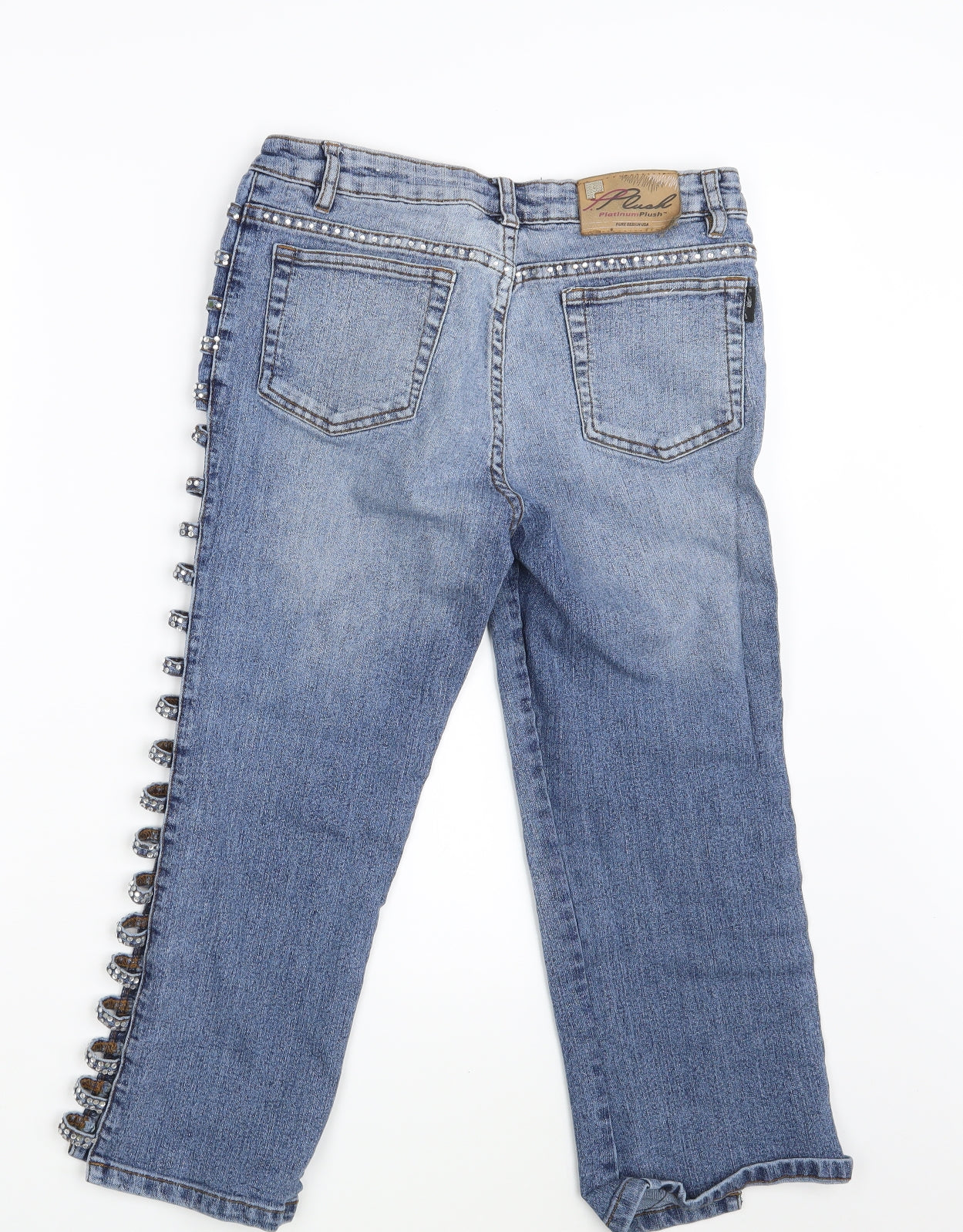 Platinum Plush Womens Blue  Denim Cropped Jeans Size 28 in L21 in - Size 11