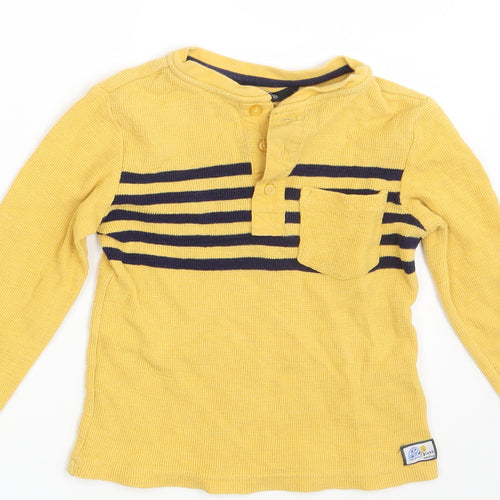 George Boys Yellow Striped Knit Pullover Jumper Size 4 Years
