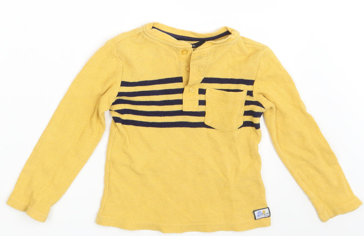 George Boys Yellow Striped Knit Pullover Jumper Size 4 Years