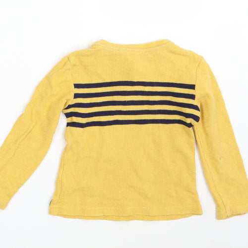 George Boys Yellow Striped Knit Pullover Jumper Size 4 Years