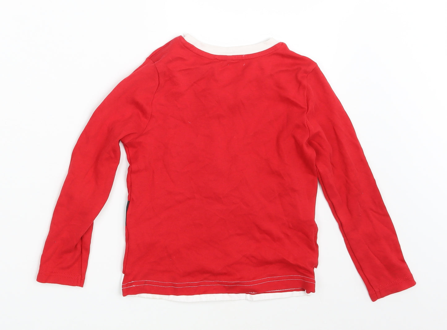 George Boys Red   Basic T-Shirt Size 4-5 Years  - Seasonal Christmas Festive Holiday