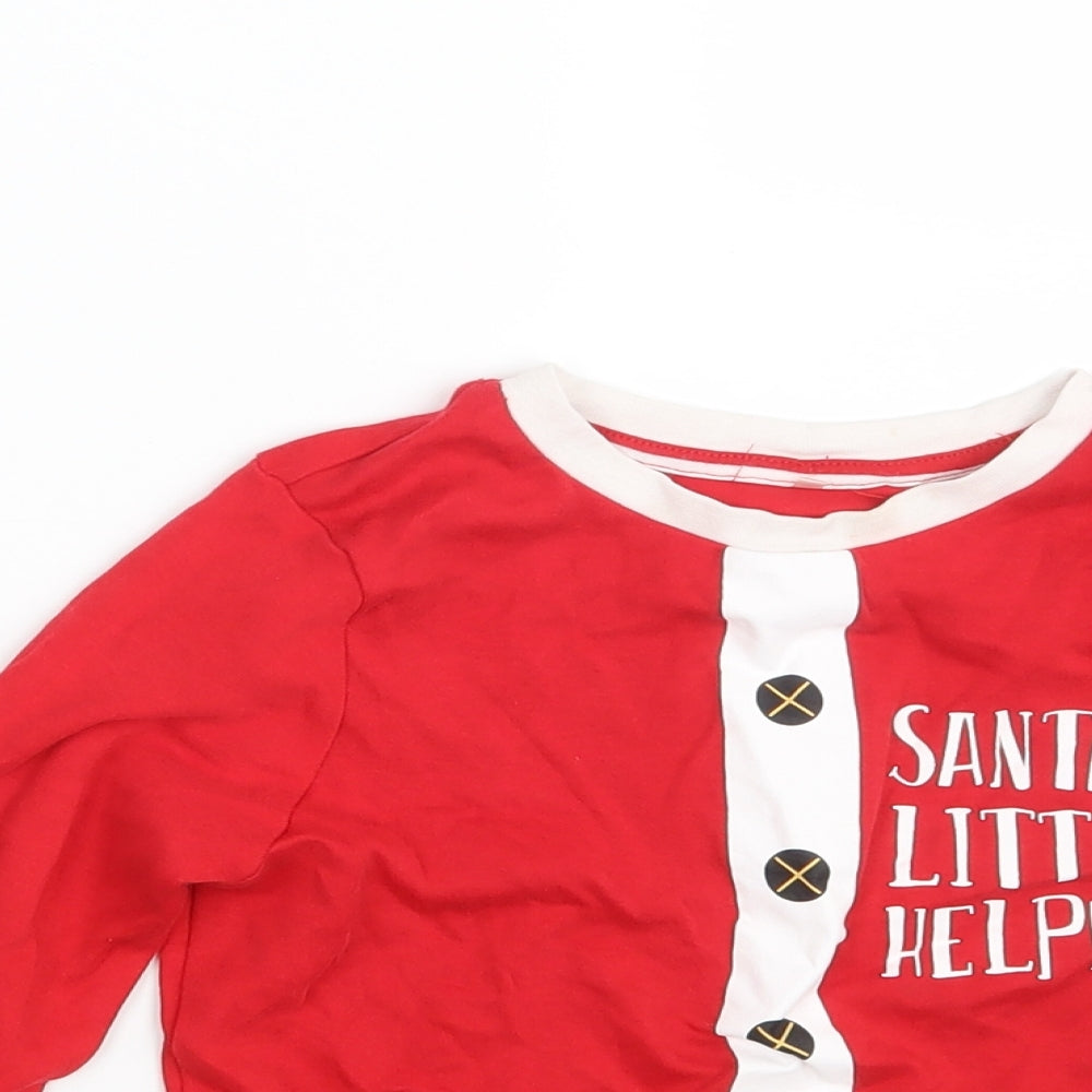 George Boys Red   Basic T-Shirt Size 4-5 Years  - Seasonal Christmas Festive Holiday