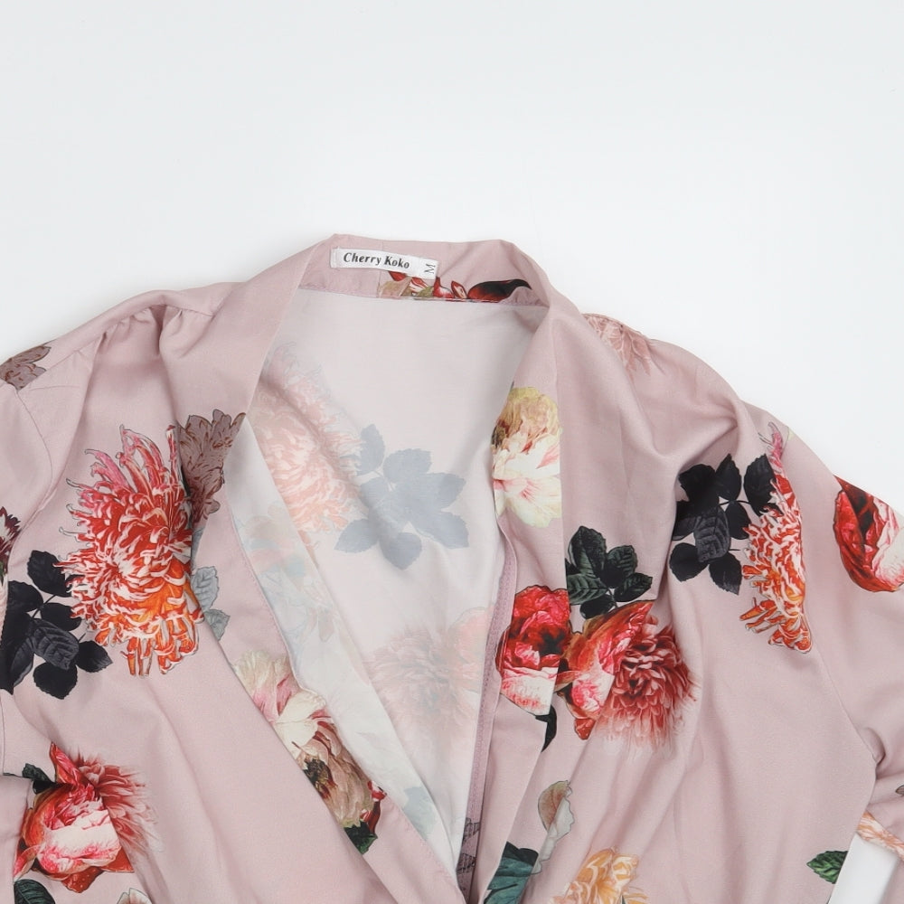 Cherry Koko Womens Pink Floral  Basic Blouse Size M