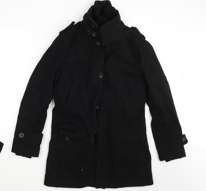 Cedar Wood State Womens Black Overcoat Coat Size XS