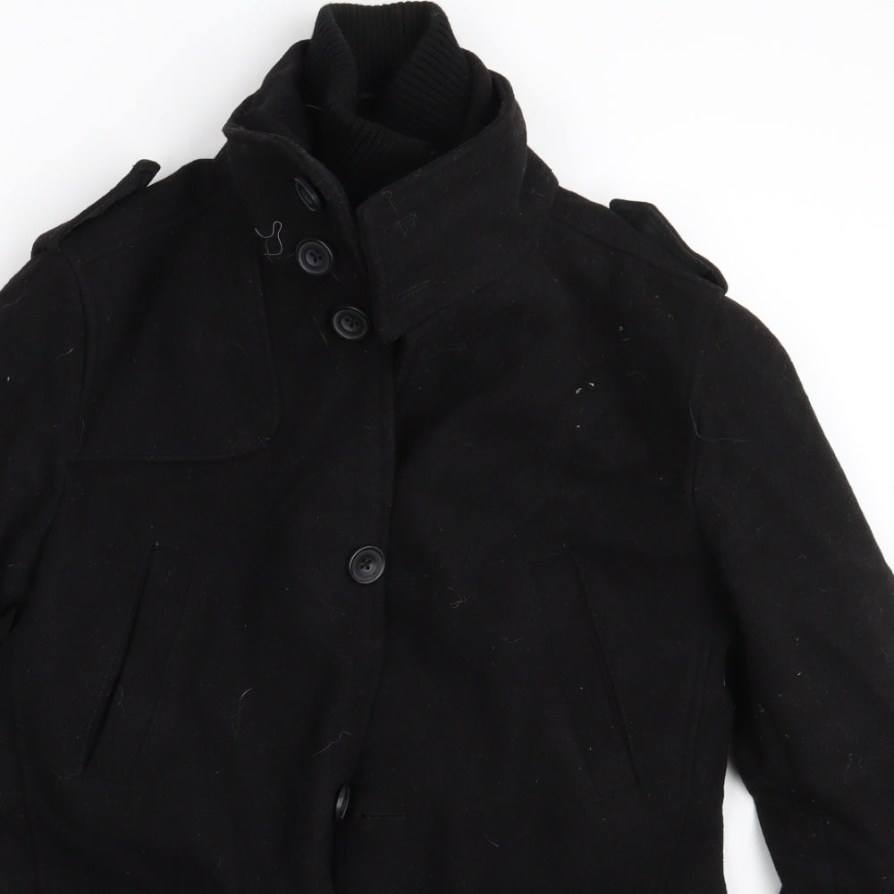 Cedar Wood State Womens Black   Overcoat Coat Size XS