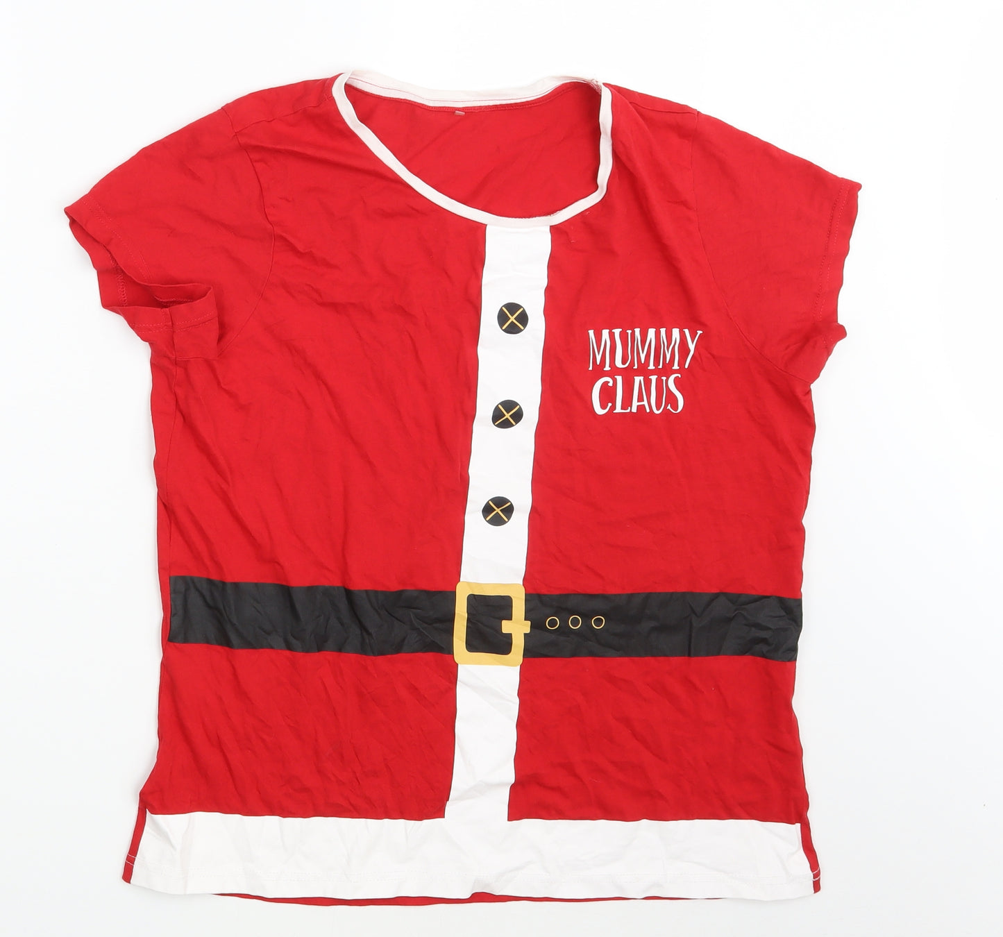 George Womens Red   Basic T-Shirt Size 14  - Seasonal Christmas Festive Holiday