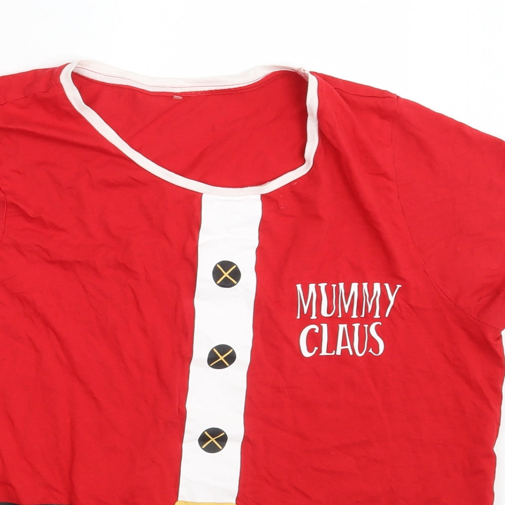 George Womens Red   Basic T-Shirt Size 14  - Seasonal Christmas Festive Holiday