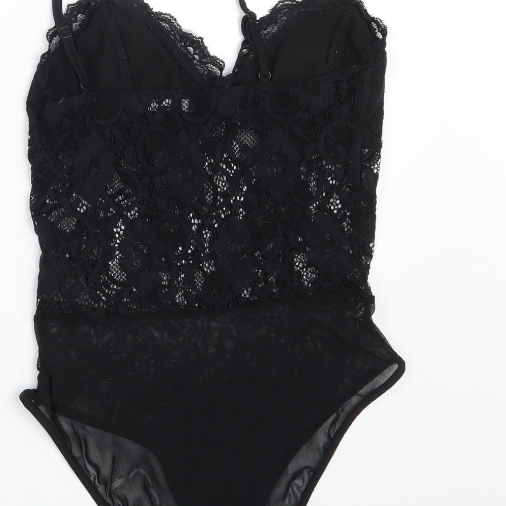 New Look Womens Black Floral  Catsuit One-Piece Size 12
