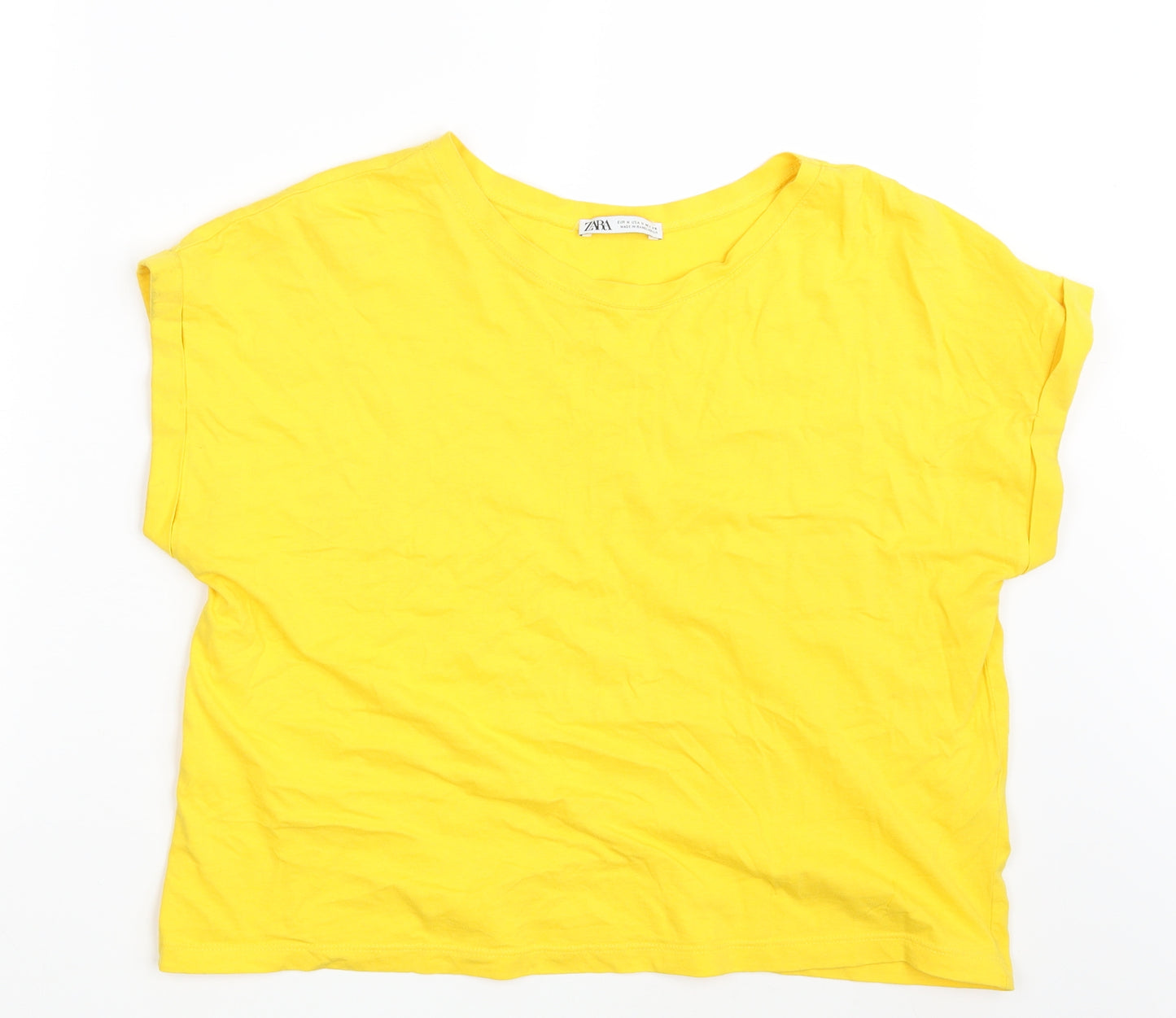 Zara Womens Yellow   Basic T-Shirt Size M