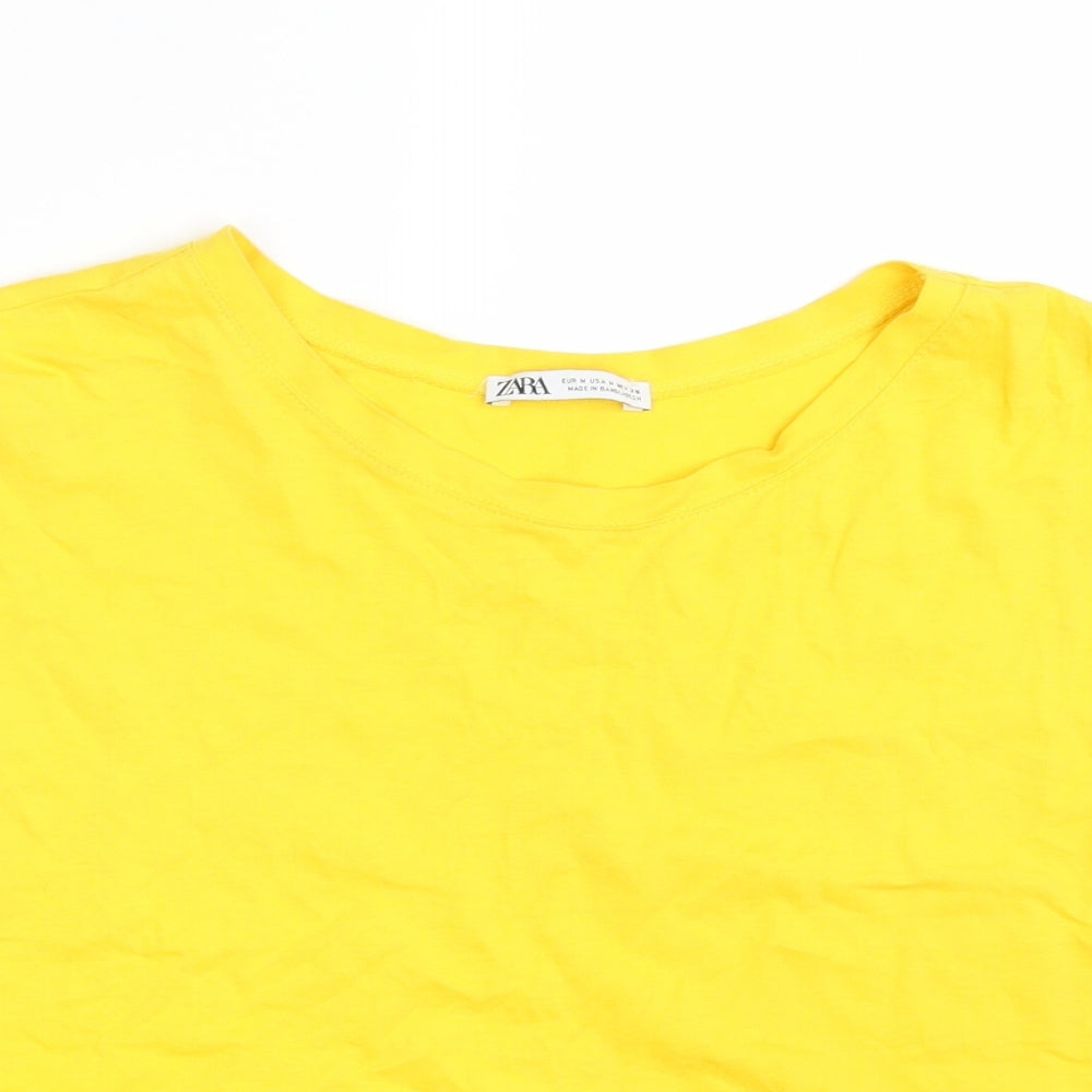 Zara Womens Yellow   Basic T-Shirt Size M