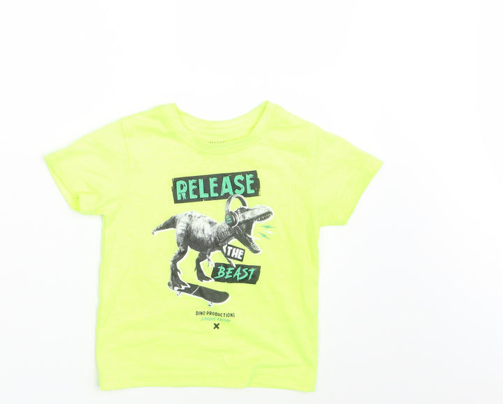 Primark Boys Yellow Basic T-Shirt Size 2-3 Years