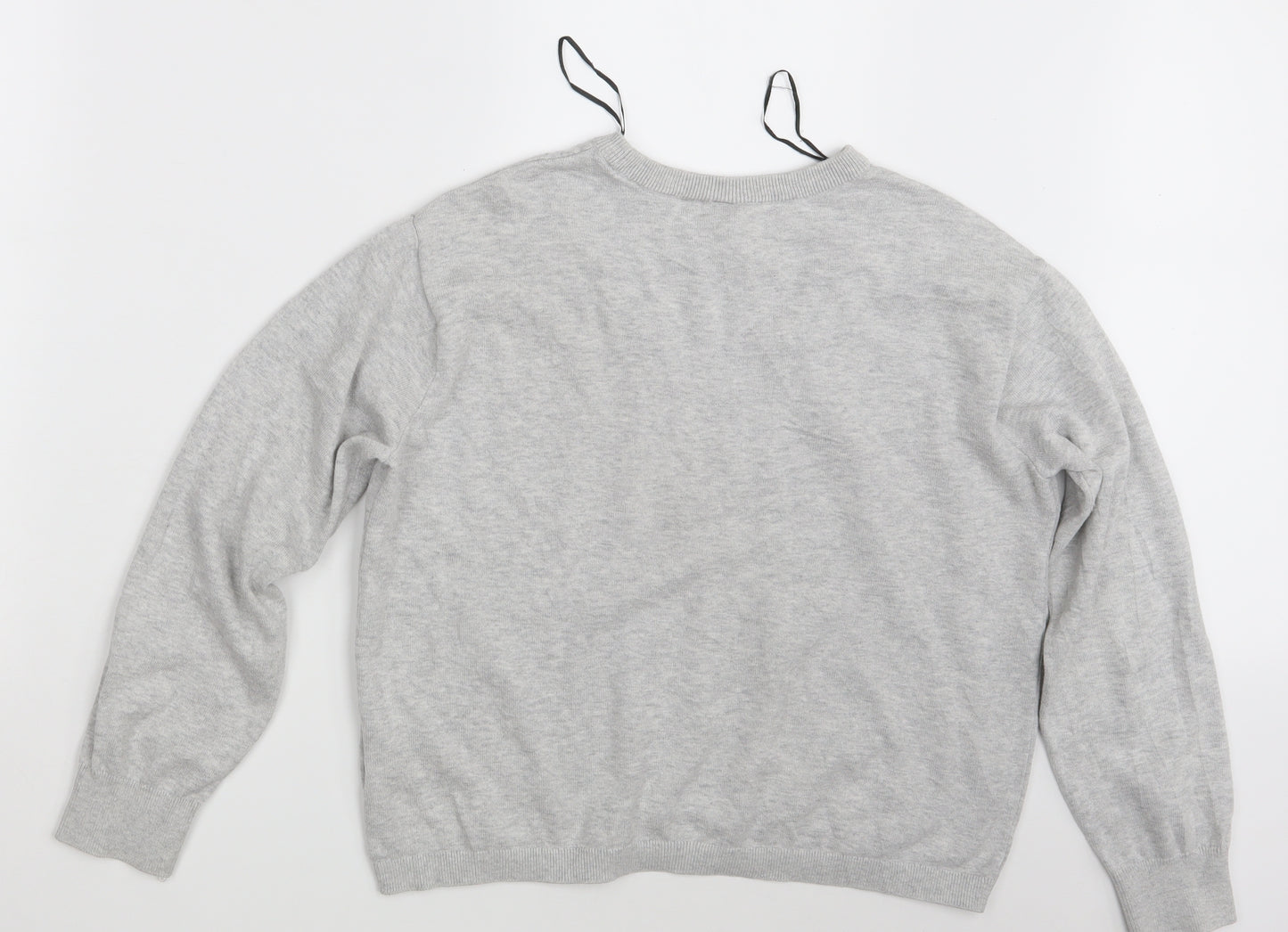 H&M Womens Grey Floral  Pullover Jumper Size M