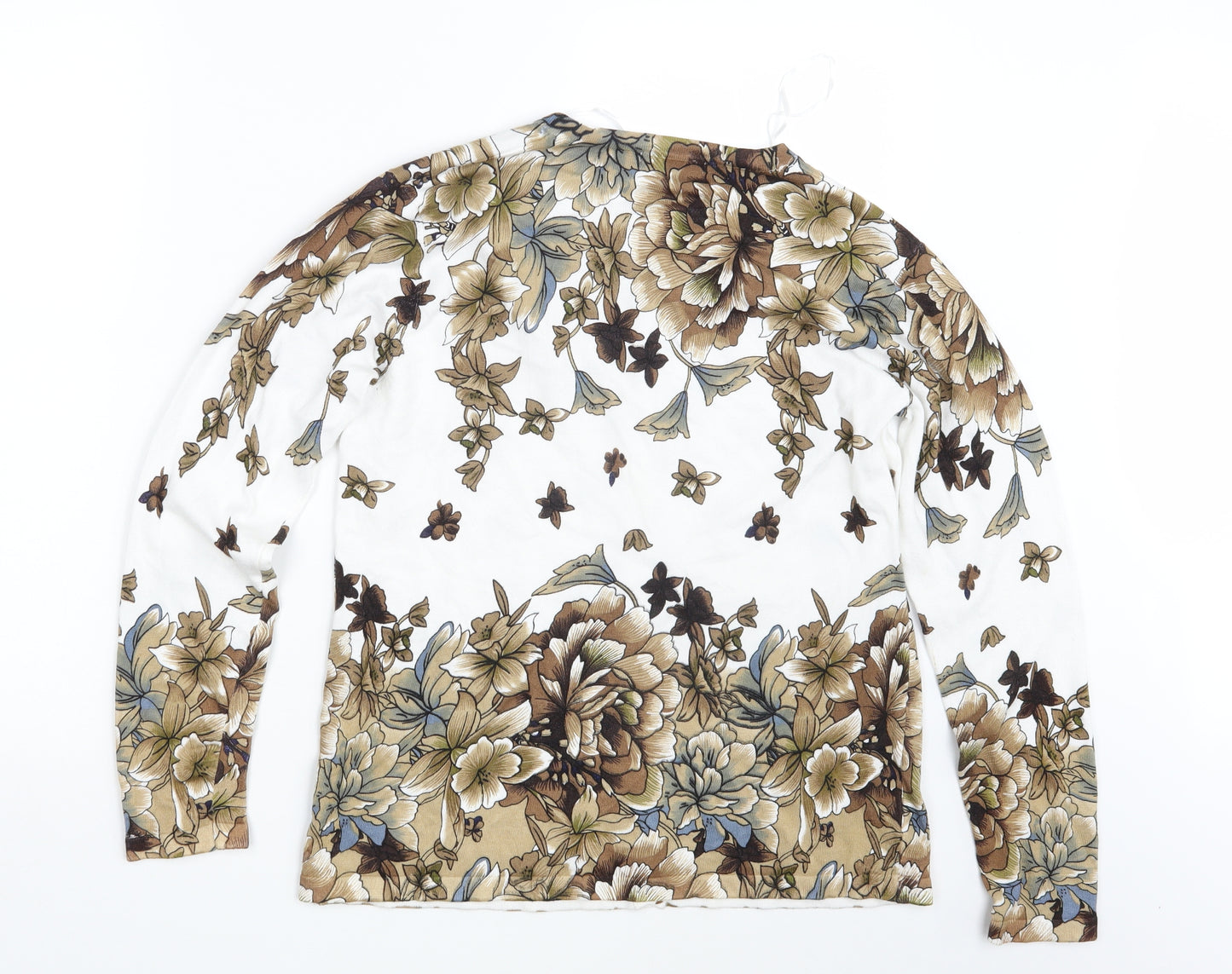 Paramour Womens Ivory Floral  Cardigan Jumper Size L
