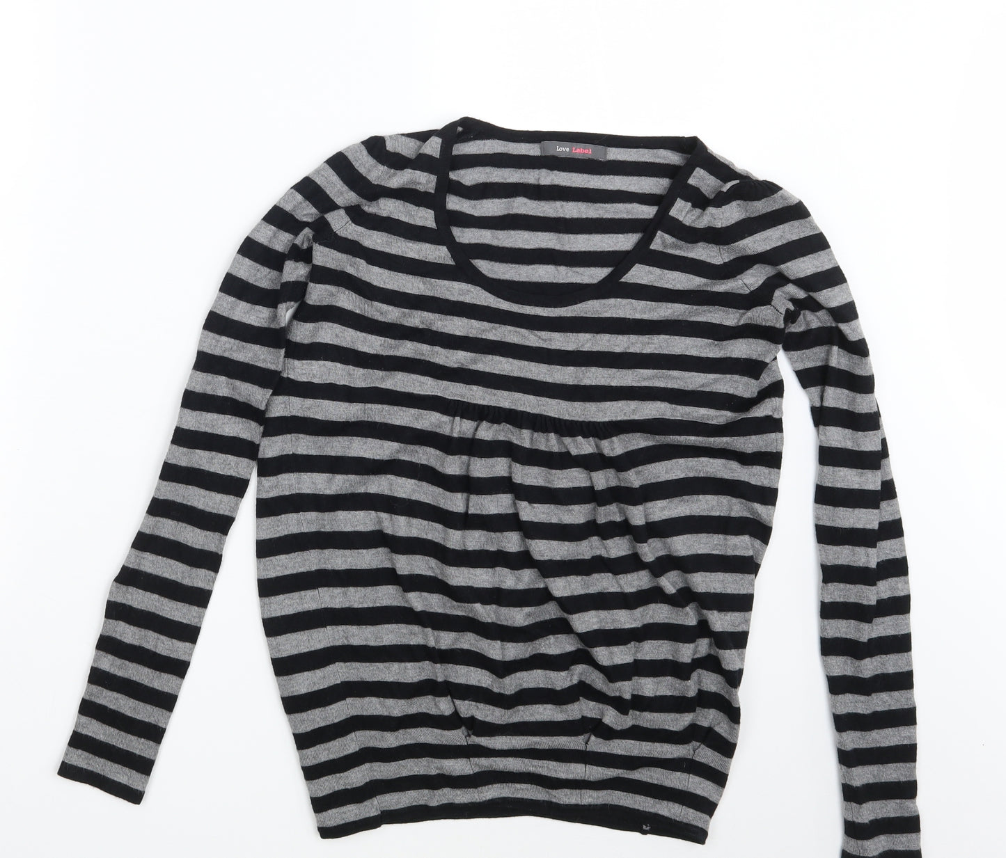 Love Label Womens Grey Striped  Pullover Sweatshirt Size 8