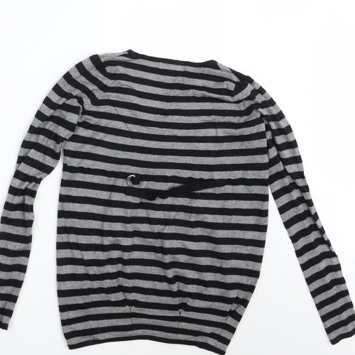 Love Label Womens Grey Striped  Pullover Sweatshirt Size 8