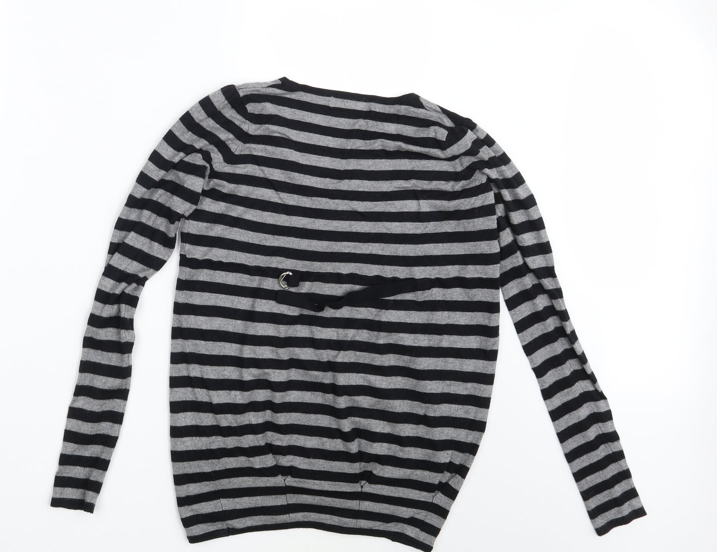 Love Label Womens Grey Striped  Pullover Sweatshirt Size 8