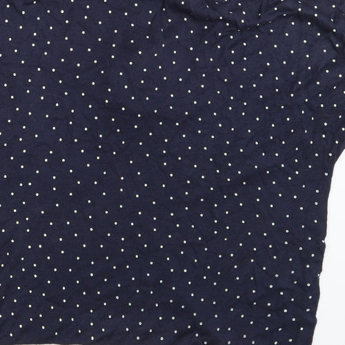 Fashion Extra Womens Blue Polka Dot  Pullover Sweatshirt Size 14