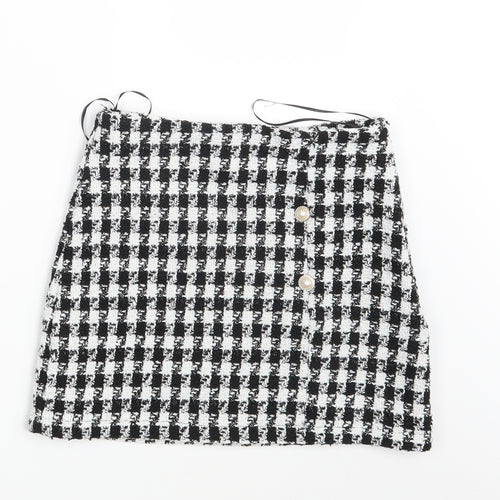 SheIn Womens Black Check  Mini Skirt Size XS