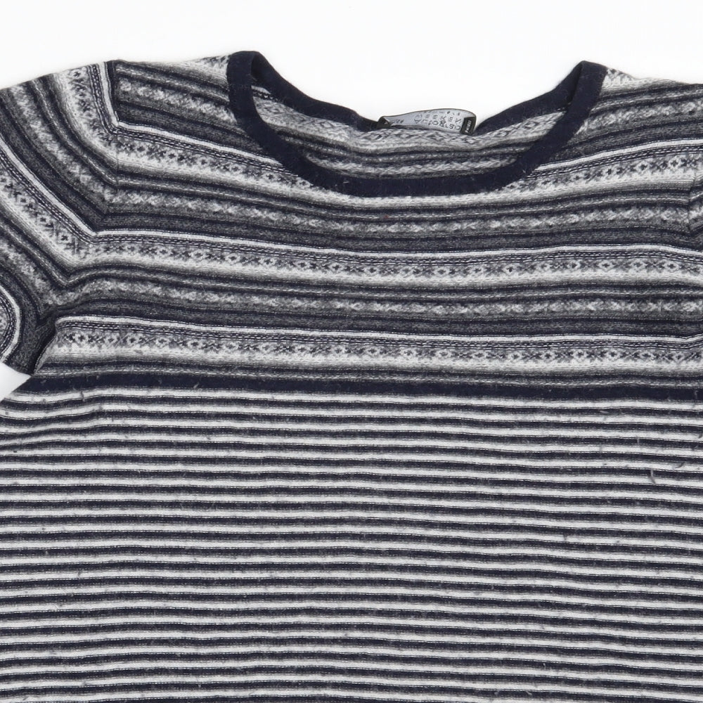 Autograph Womens Blue Striped  Pullover Jumper Size 16