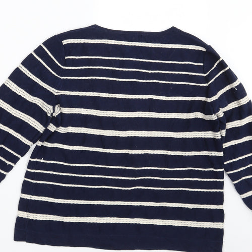 Bonmarché Womens Blue Striped  Pullover Jumper Size M