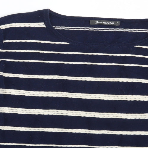 Bonmarché Womens Blue Striped  Pullover Jumper Size M