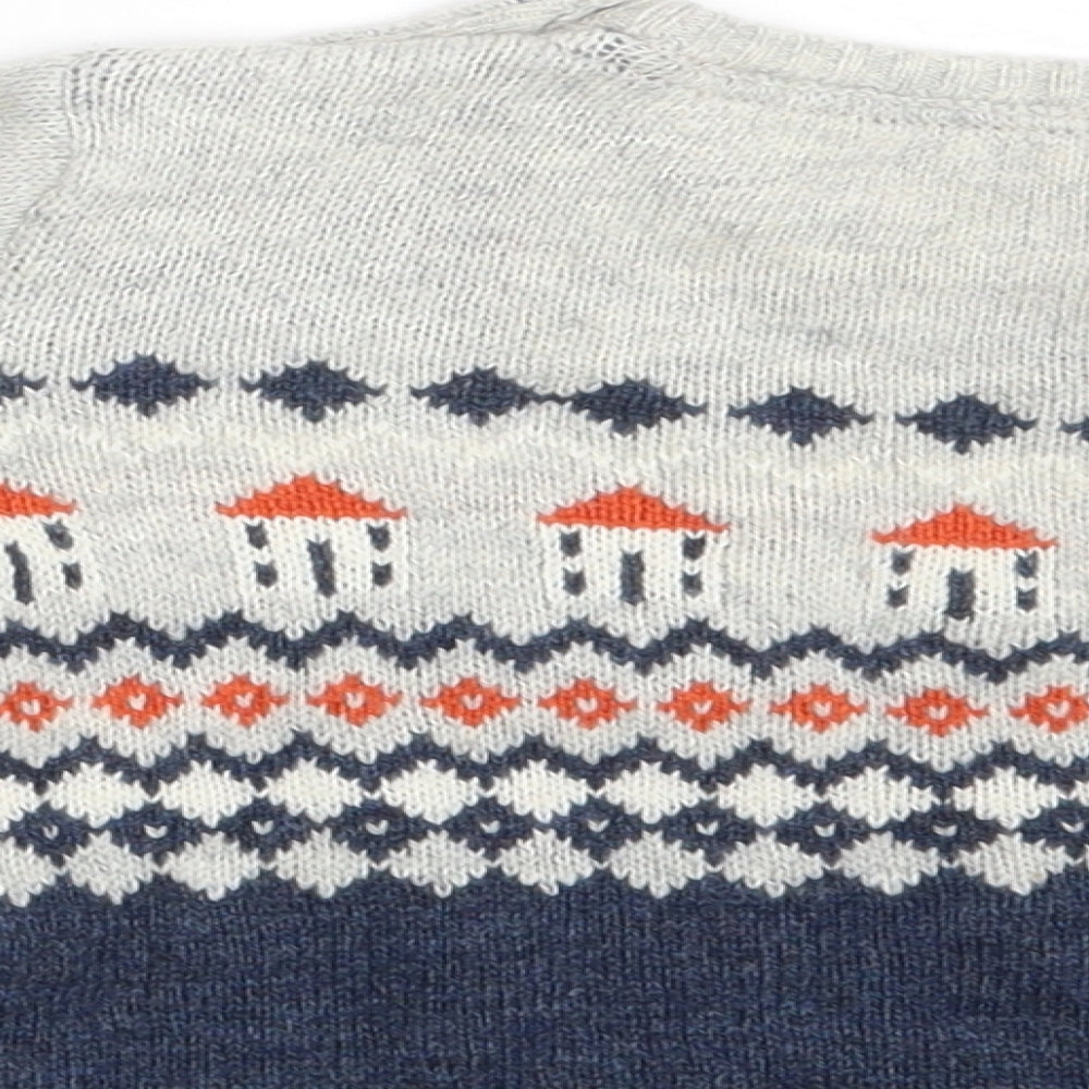 M&S Baby Blue Argyle/Diamond  Pullover Jumper Size 18-24 Months