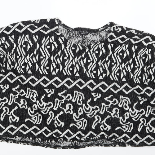tOPSH Womens Black Argyle/Diamond  Pullover Jumper Size 8