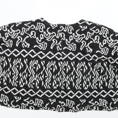 tOPSH Womens Black Argyle/Diamond  Pullover Jumper Size 8
