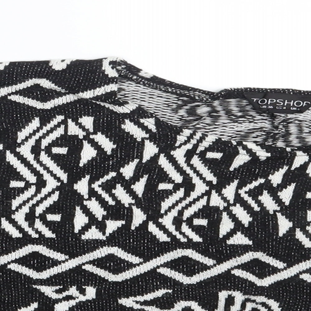 tOPSH Womens Black Argyle/Diamond  Pullover Jumper Size 8