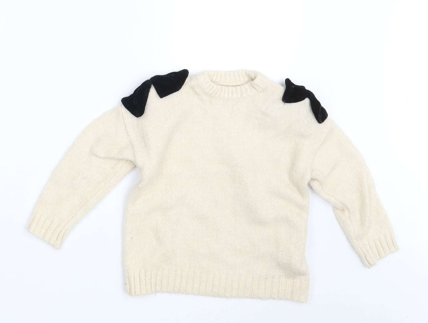 Zara Girls Ivory   Pullover Jumper Size 5-6 Years