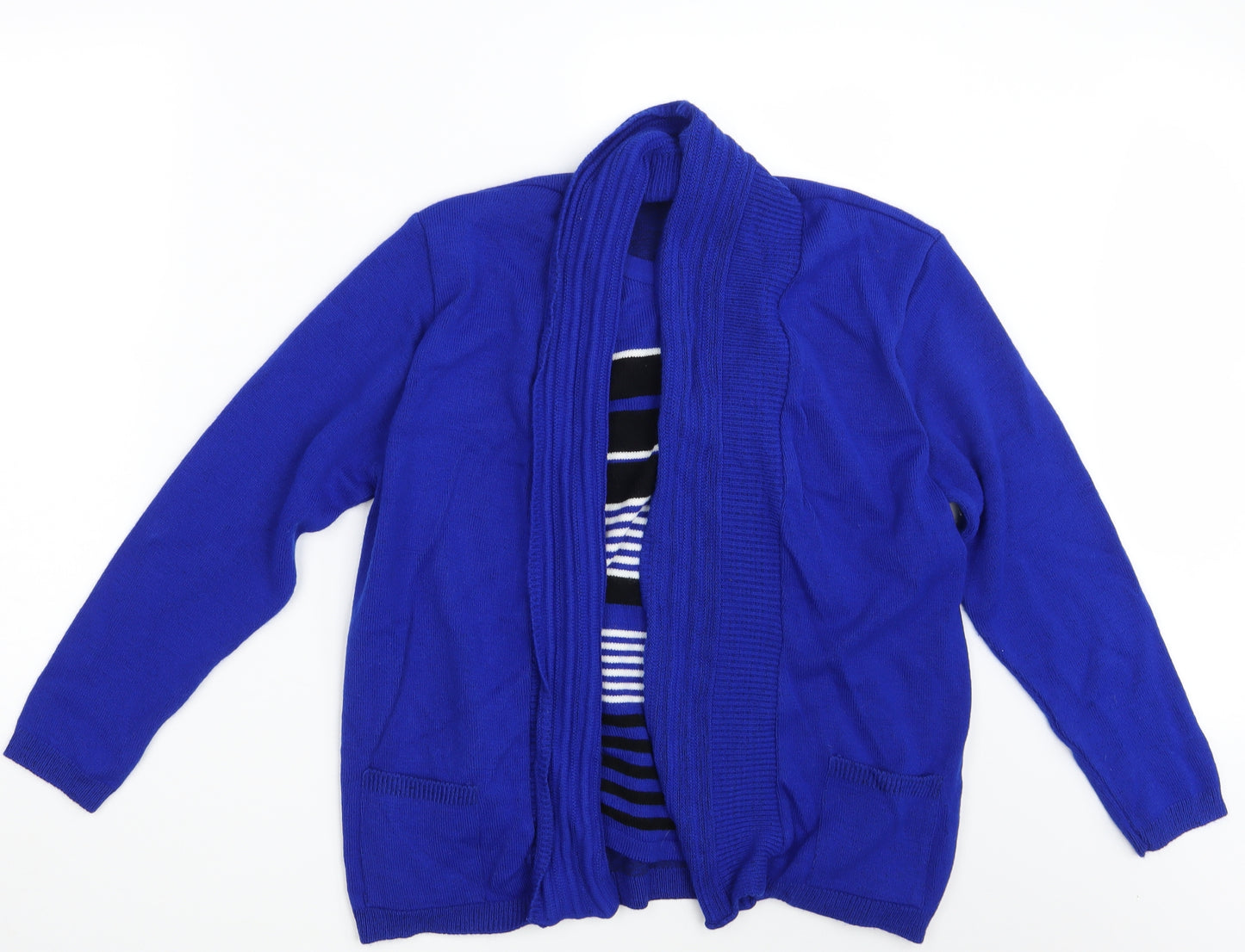 Envy Womens Blue Striped  Pullover Jumper Size L