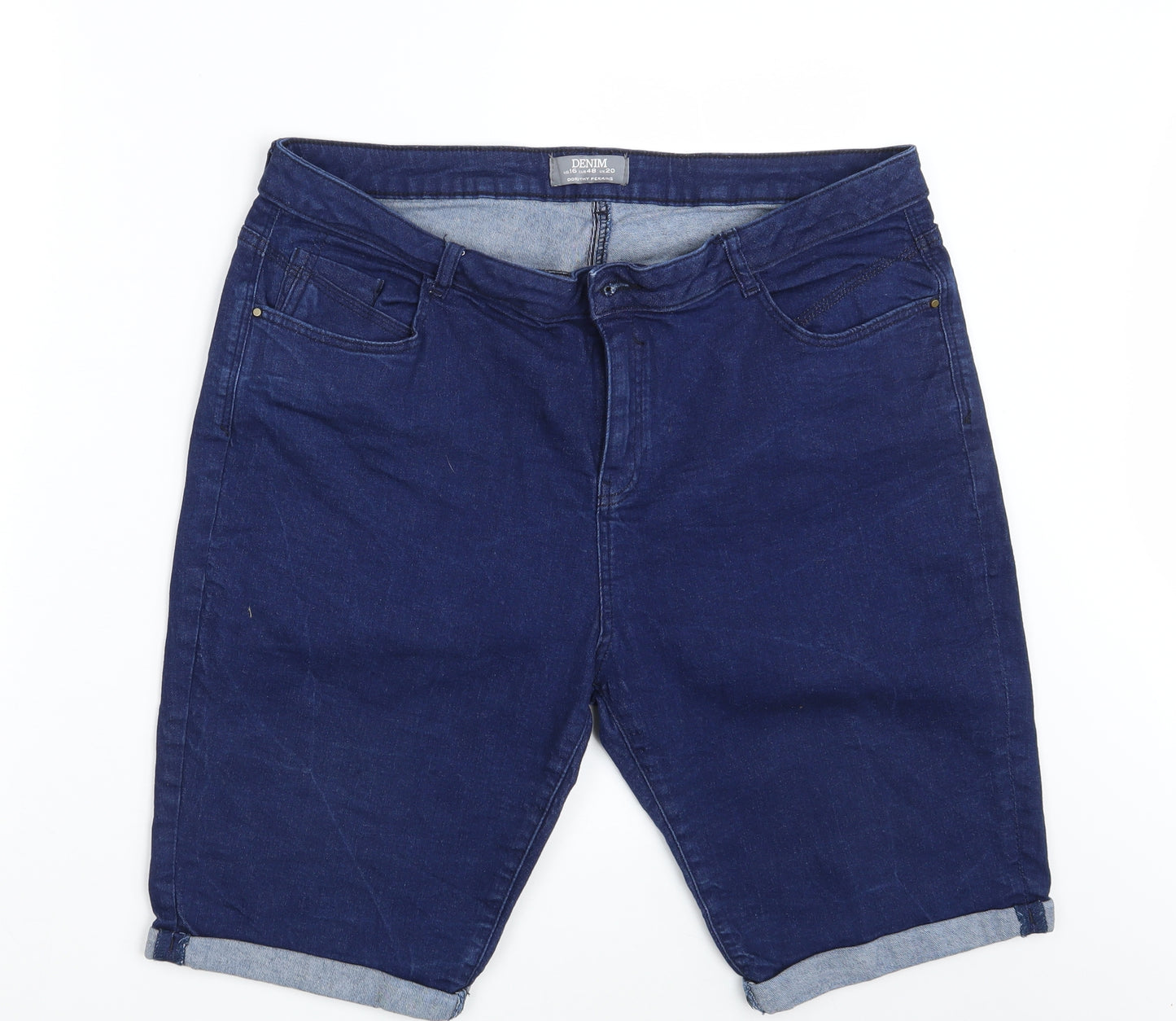 Dorothy Perkins Womens Blue  Denim Chino Shorts Size 16