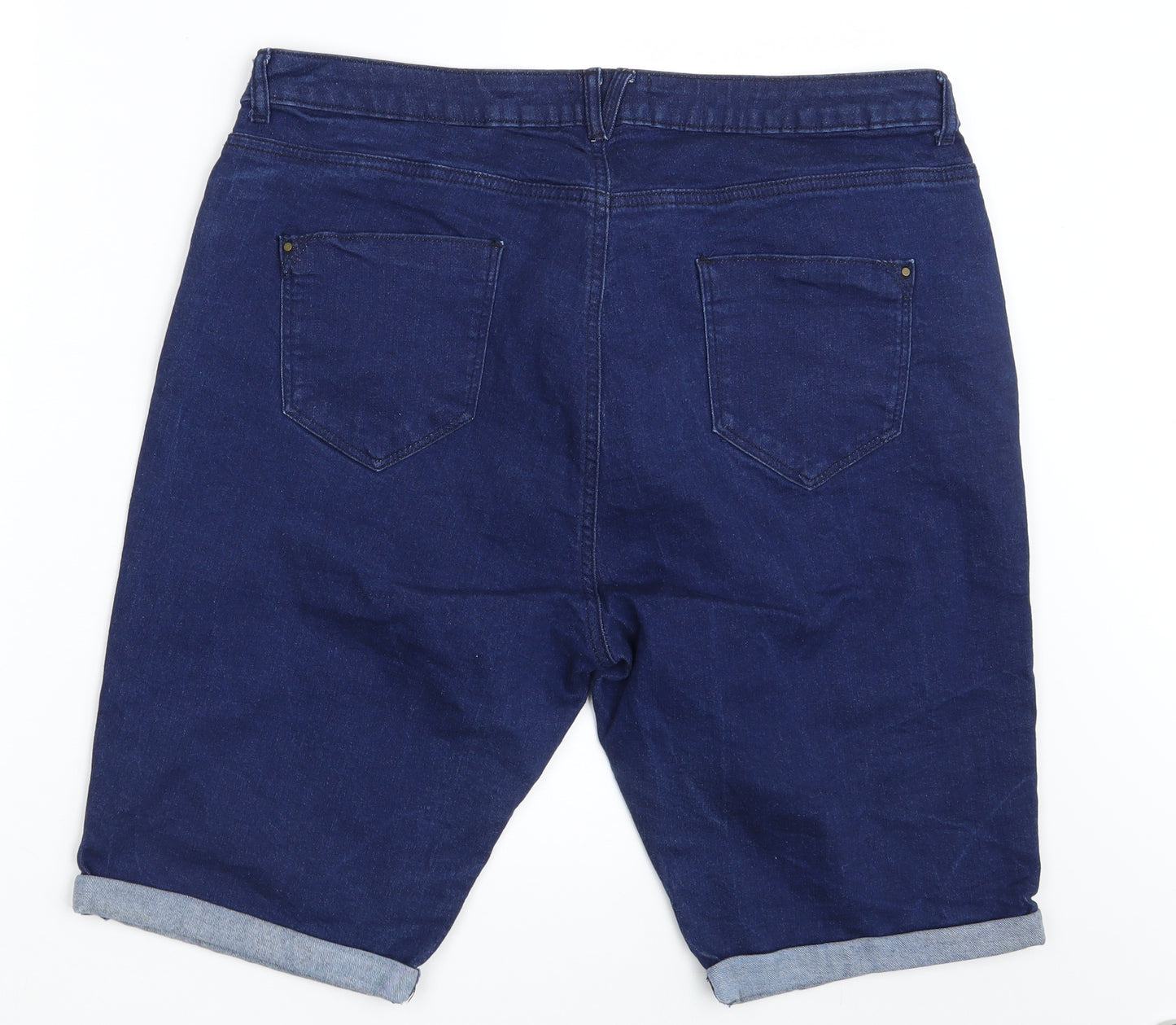 Dorothy Perkins Womens Blue  Denim Chino Shorts Size 16