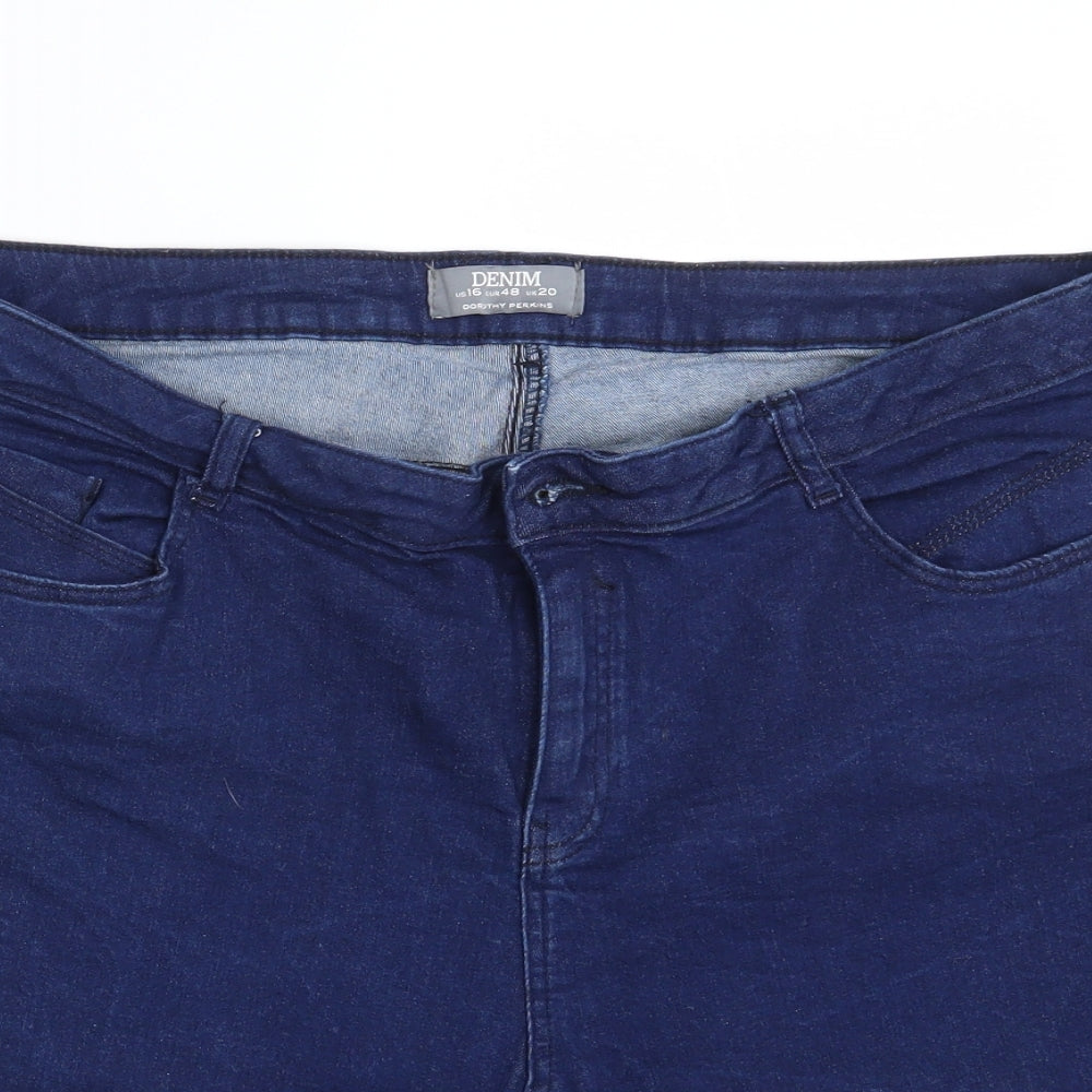 Dorothy Perkins Womens Blue  Denim Chino Shorts Size 16